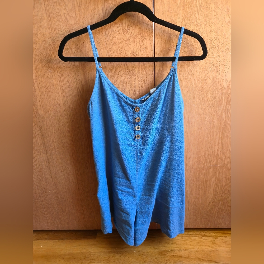 Billabong Blue Button-Front Romper